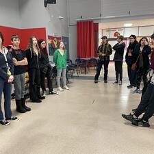 Group of middle school students gathered at WJM Secondary